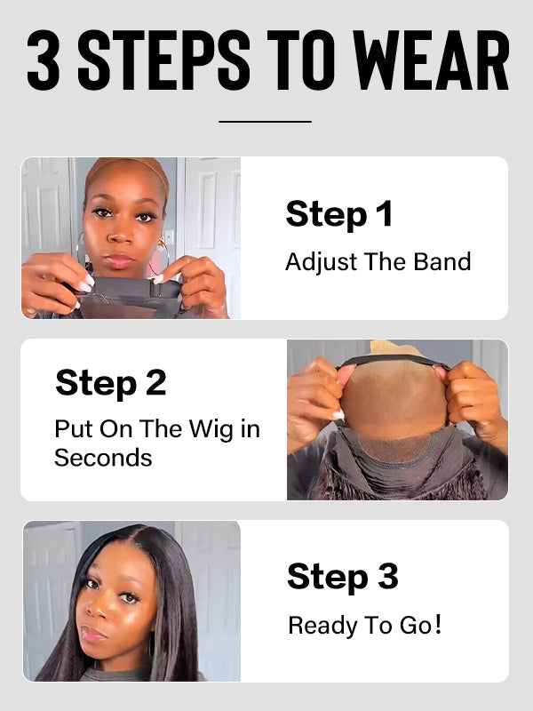 13x6 Glueless Lace Front Wig – Pre-Everything Drawstring Dome Cap, 180% Density Wear & Go Wig – US Stock