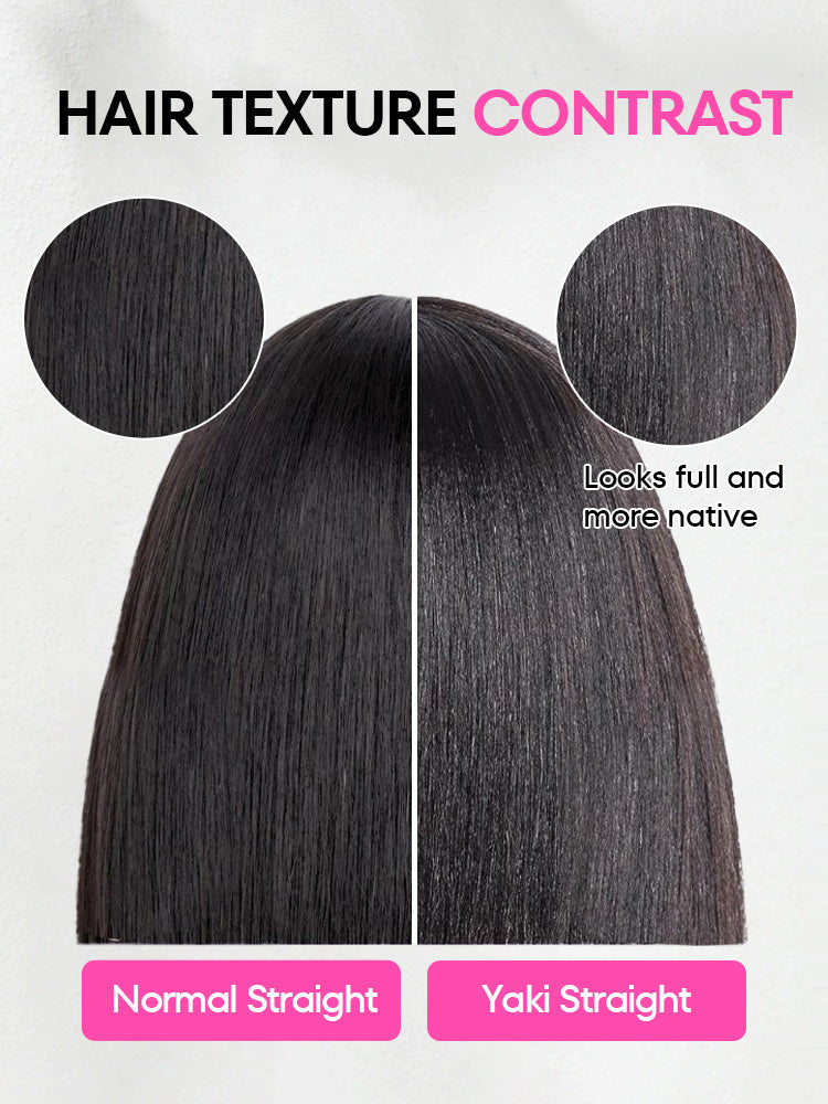 belvedon-Styled Butterfly Cut Layered Yaki Straight Glueless Install Half Wig With Draw-string Beginner Friendly